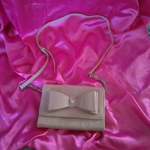 Light pink/nude Betsy Johnson Handbag with strap/cross-body